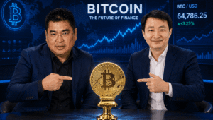 Robby Bun bersama Oscar Darmawan dengan Cryptocurrency